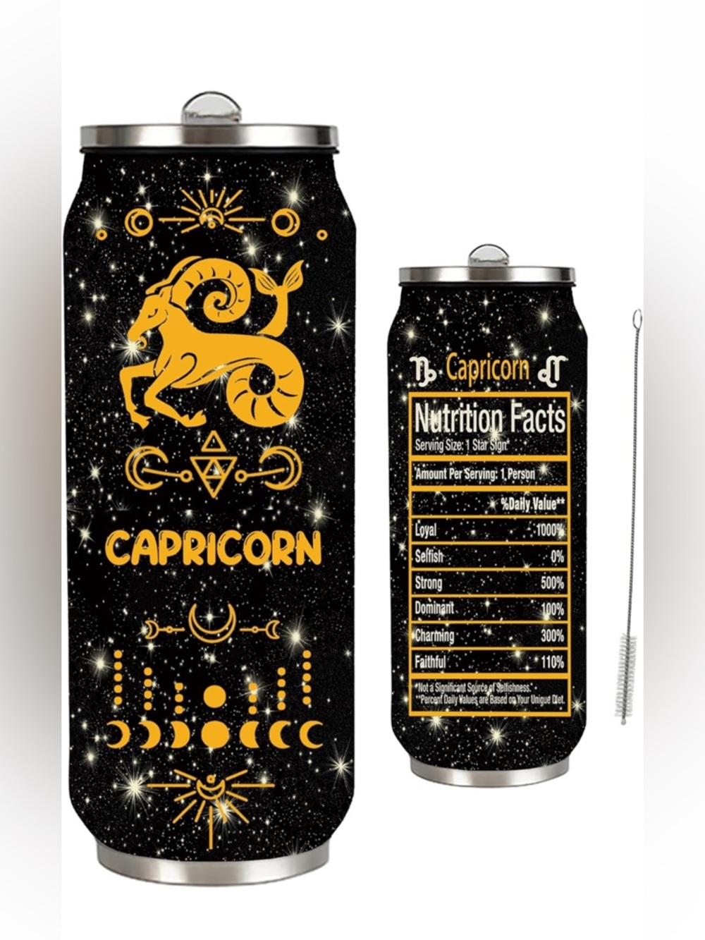 Capricorn Zodiac Can Tumbler with Flip Top